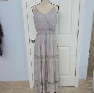 Gray Lace Maxi Dress